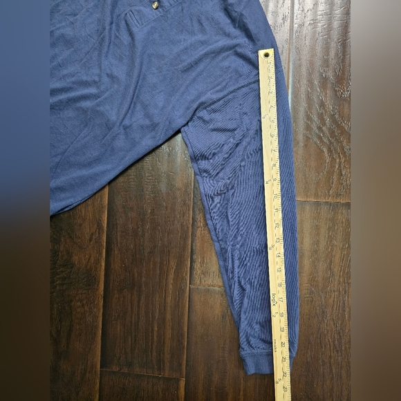 Architect Mens Blue Long Sleeve 3 Button Top Large - Picture 5 of 9